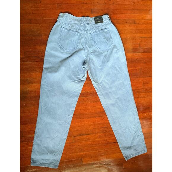 Vintage 80's 90s Lee Periwinkle Blue High Waist Straight Leg Denim Mom Jeans Med - Picture 2 of 6